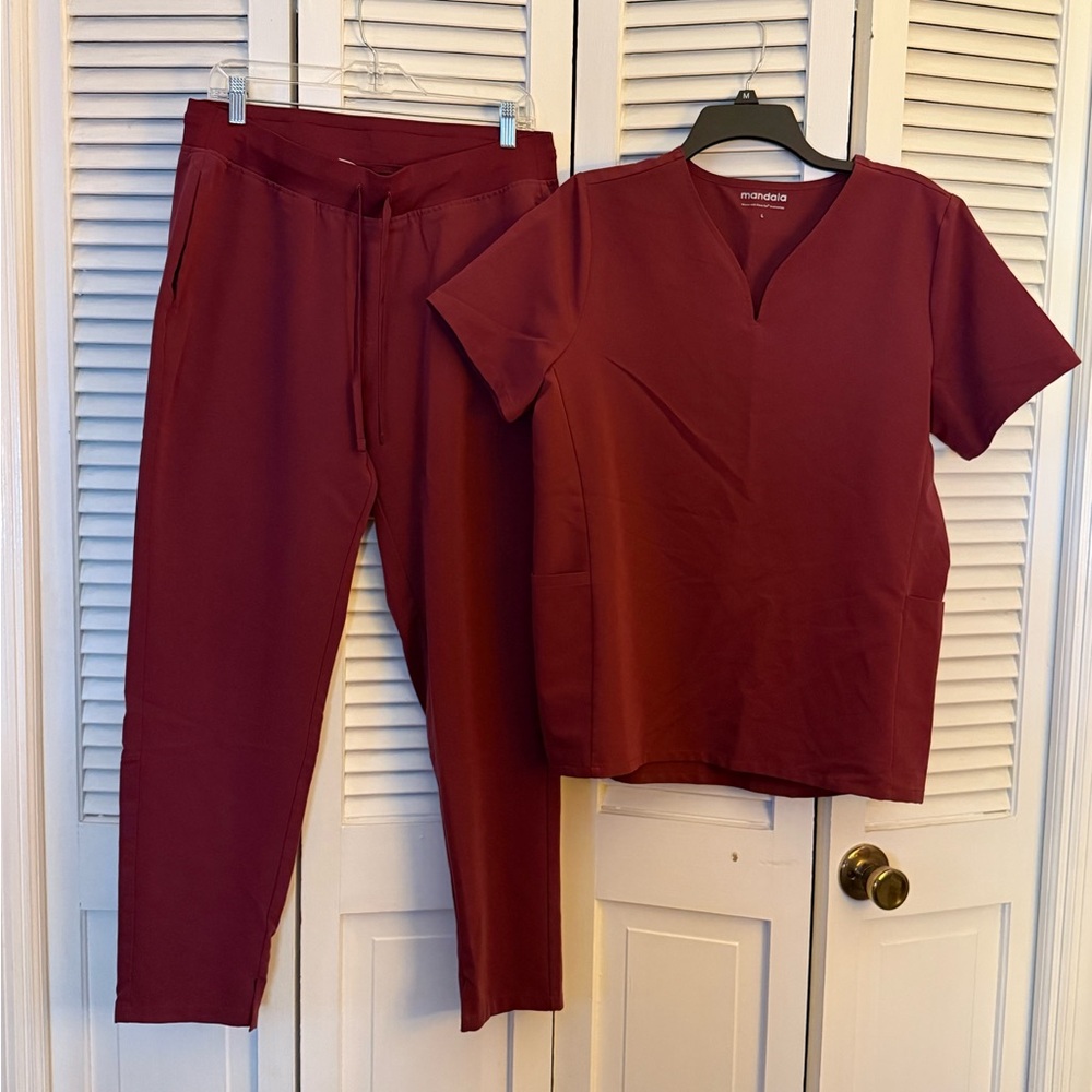 Burgundy Women's Scrub Set